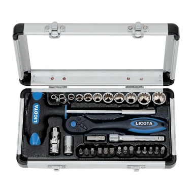 LICOTA MINI RATCHET SPLINE & BIT SOCKET 31PCS 1/4"DR 72T 