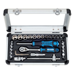 LICOTA ALM3003 STUBBY RATCHET SPLINE &amp; BIT SET 33PCS 1/4" DR