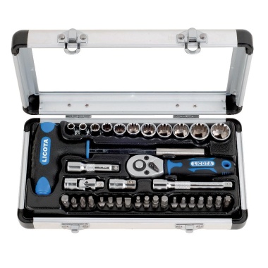 LICOTA ALM3006 MINI RATCHET SPLINE & BIT SOCKET 36PCS 1/4"DR 72T