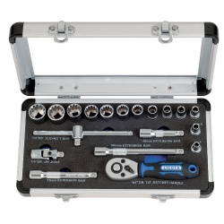 LICOTA ALM3001 STUBBY RATCHET SPLINE SOCKET 19 PCS 1/4" DR 72T